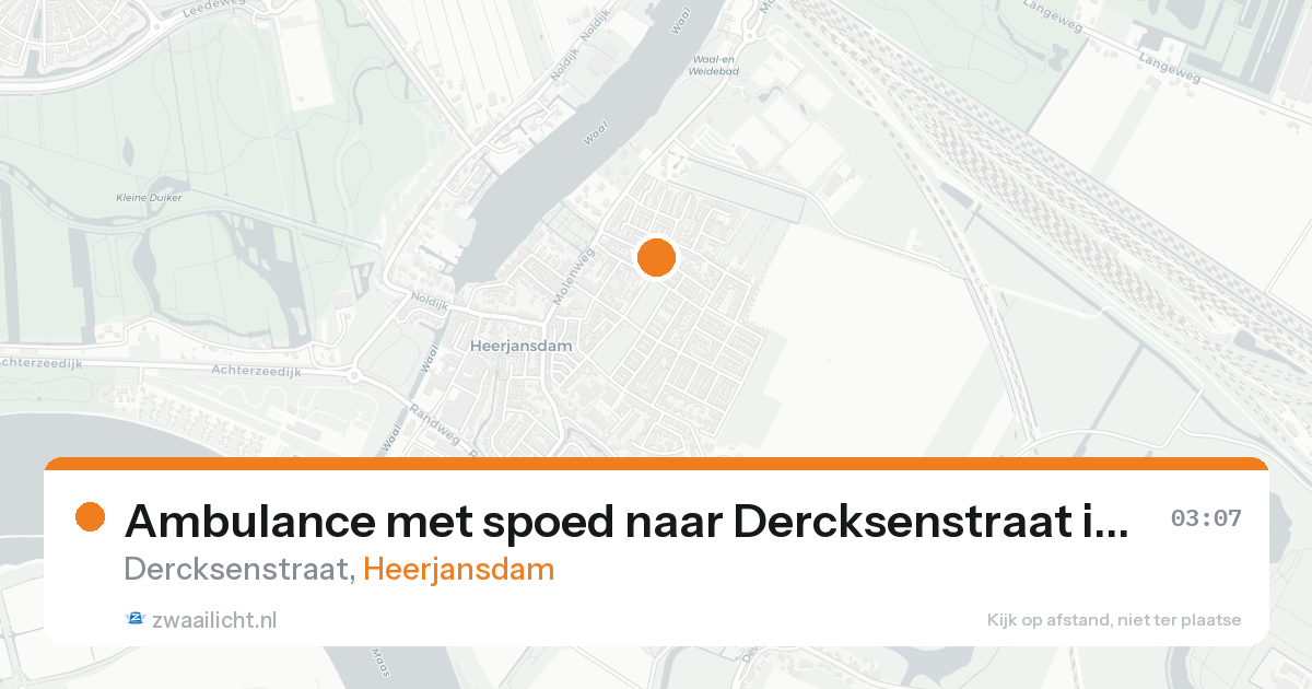 Ambulance met spoed naar Dercksenstraat in Heerjansdam — 17 aug 2026