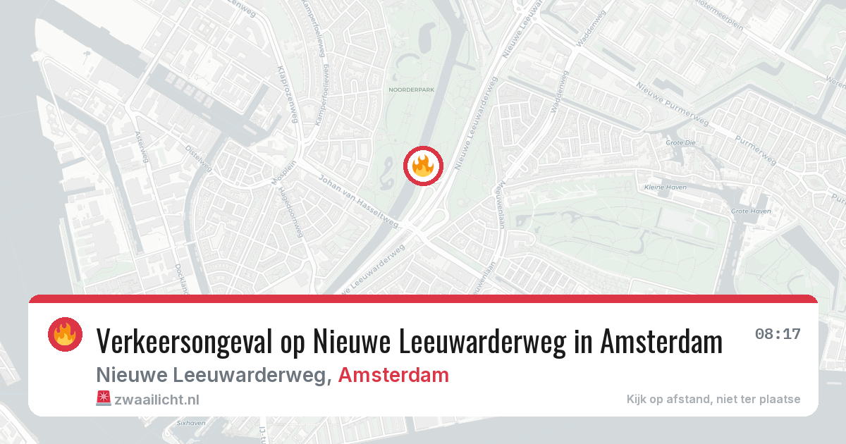 Verkeersongeval op Nieuwe Leeuwarderweg in Amsterdam — 11 mei 2026