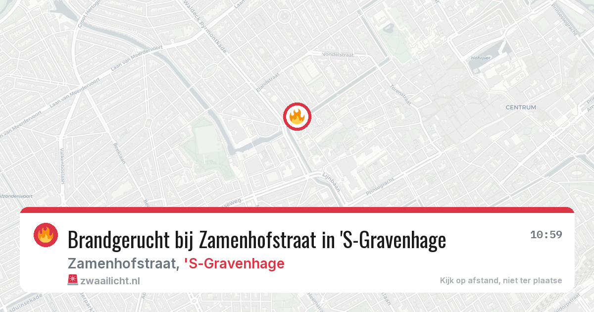 Brandgerucht bij Zamenhofstraat in 'S-Gravenhage — 23 mei 2026