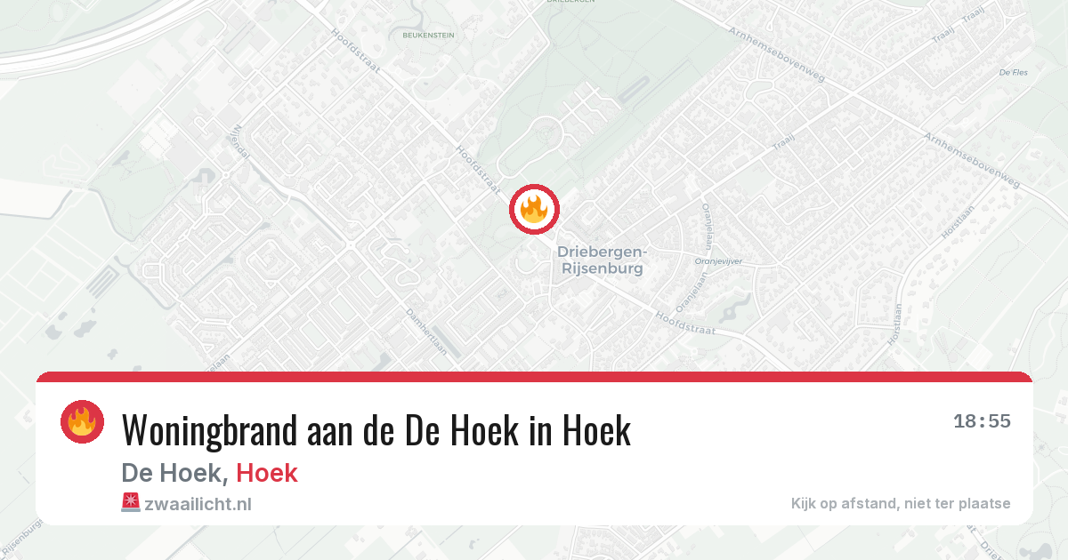 Woningbrand aan de De Hoek in Hoek — 16 mrt 2026
