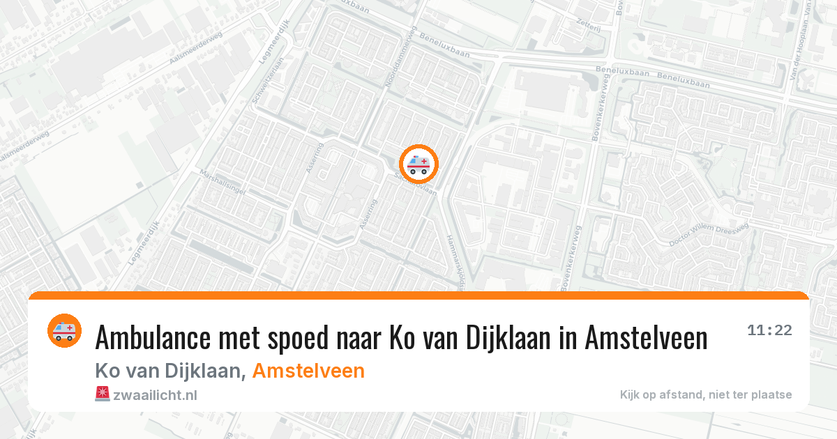 Ambulance met spoed naar Ko van Dijklaan in Amstelveen — 28 jun 2026