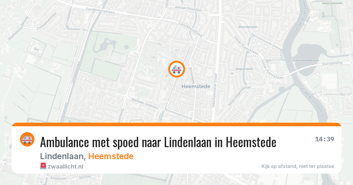 Ambulance met spoed naar Lindenlaan in Heemstede — 22 jun 2026