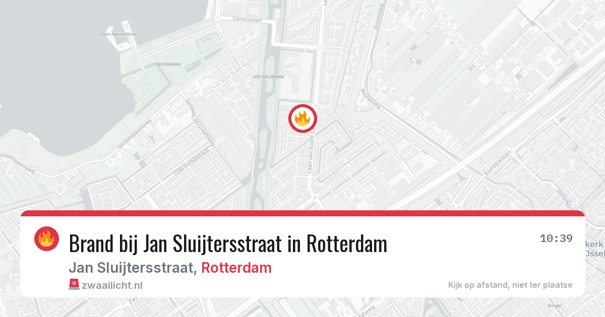 Brand bij Jan Sluijtersstraat in Rotterdam — 22 jun 2026