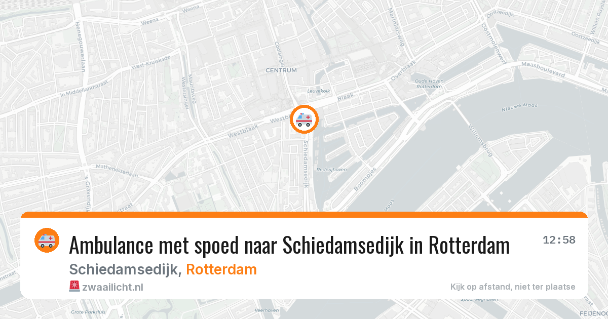 Ambulance met spoed naar Schiedamsedijk in Rotterdam — 14 aug 2026