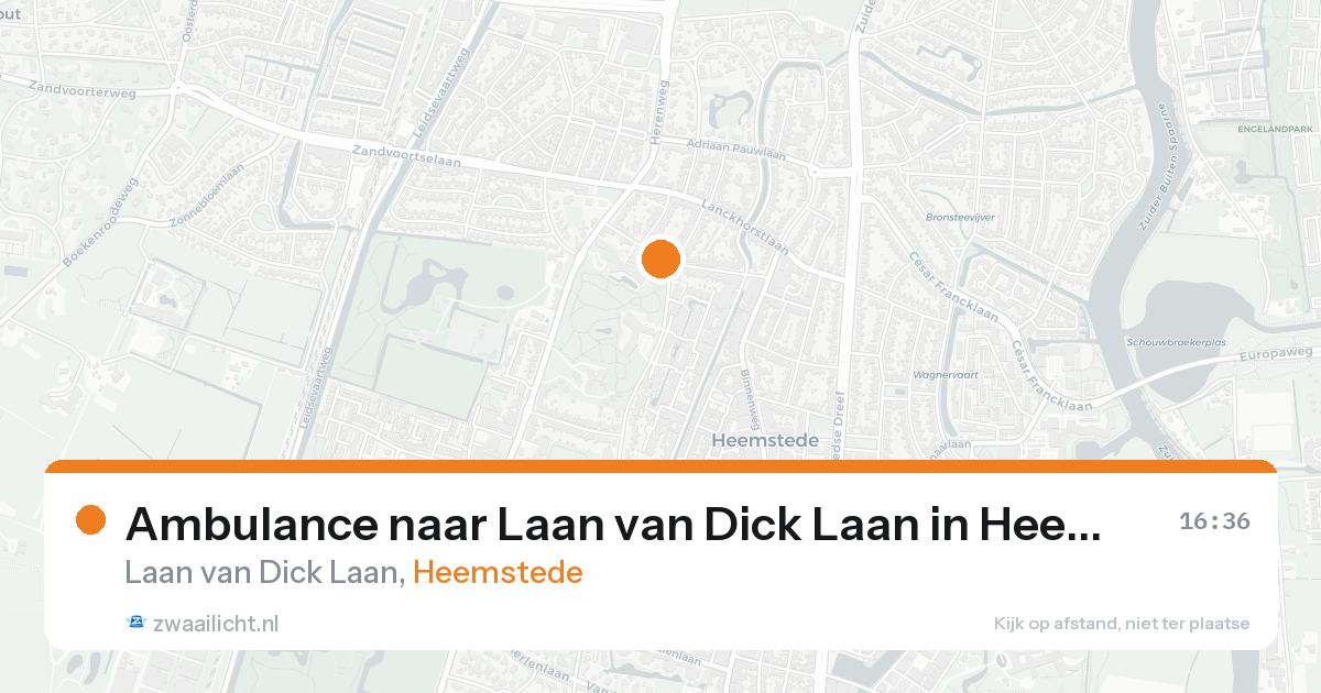 Ambulance naar Laan van Dick Laan in Heemstede — 15 aug 2026