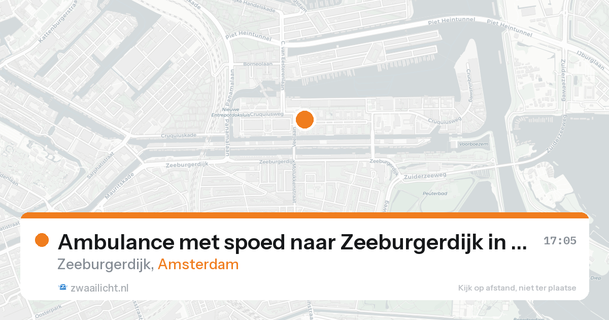 Ambulance met spoed naar Zeeburgerdijk in Amsterdam — 20 aug 2026