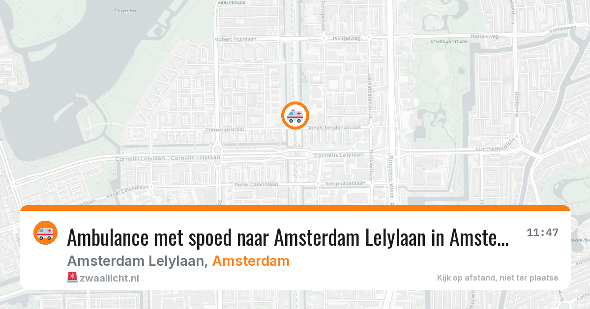 Ambulance met spoed naar Amsterdam Lelylaan in Amsterdam — 6 jul 2026