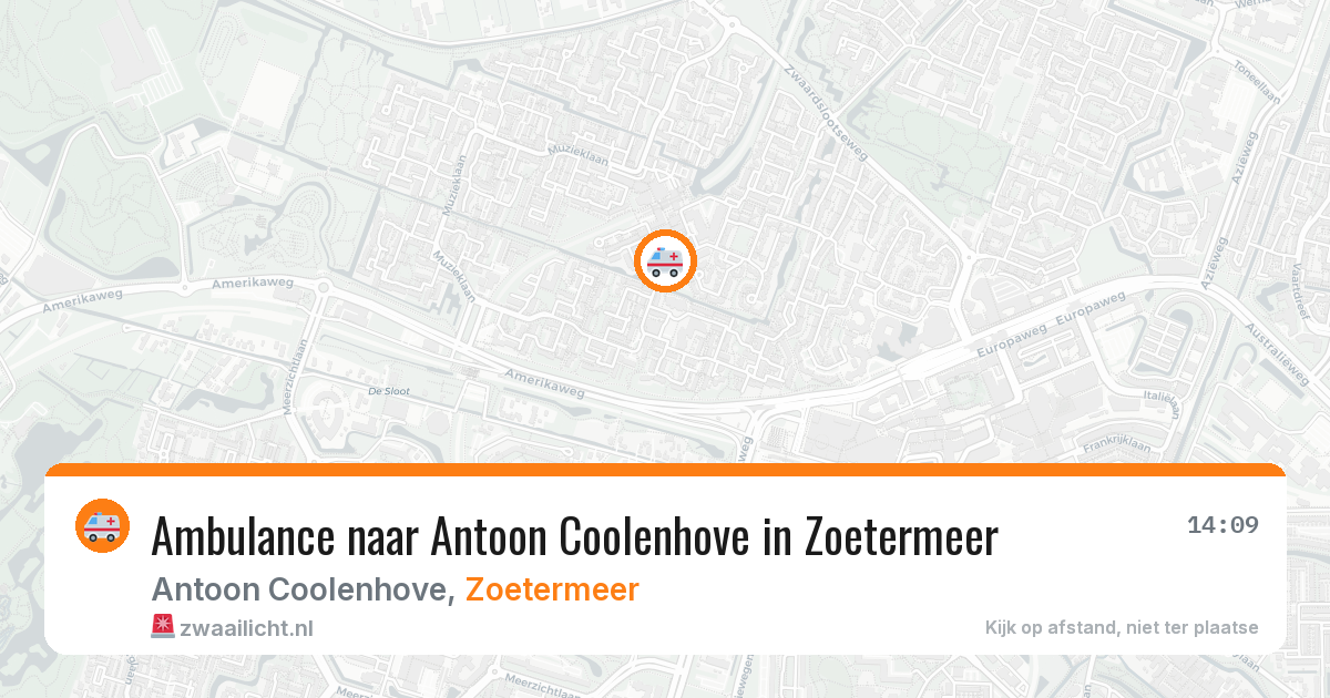 Ambulance naar Antoon Coolenhove in Zoetermeer — 26 jun 2026