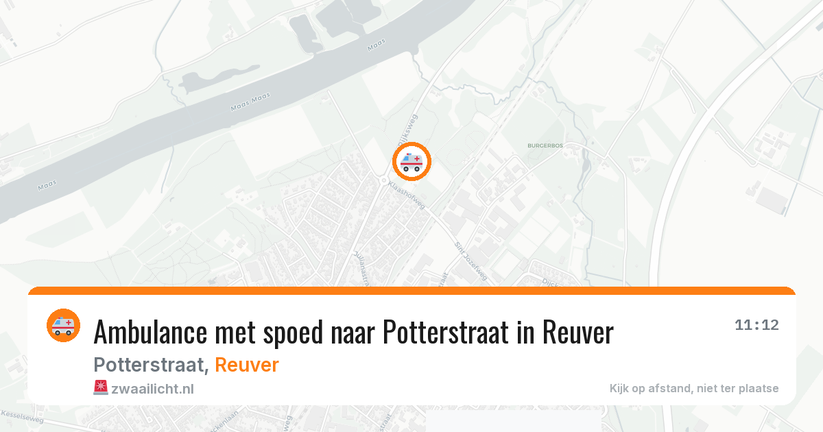 Ambulance met spoed naar Potterstraat in Reuver — 23 jun 2026