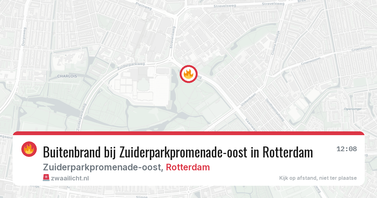 Buitenbrand bij Zuiderparkpromenade-oost in Rotterdam — 20 apr 2026