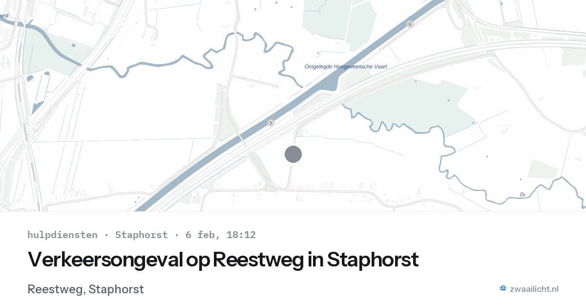 Verkeersongeval op Reestweg in Staphorst — 6 feb 2026