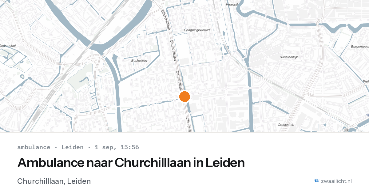 Ambulance naar Churchilllaan in Leiden — 1 sep 2026