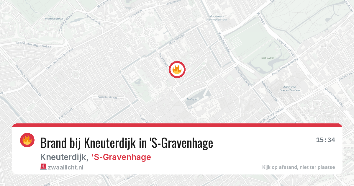 Brand bij Kneuterdijk in 'S-Gravenhage — 12 aug 2026