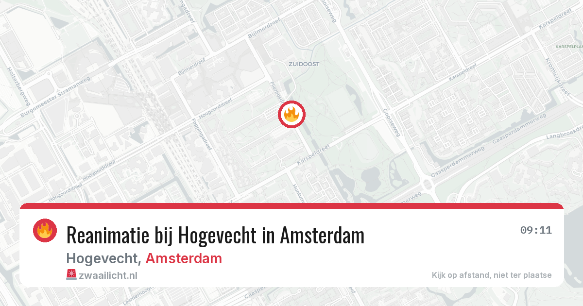Reanimatie bij Hogevecht in Amsterdam — 9 apr 2026