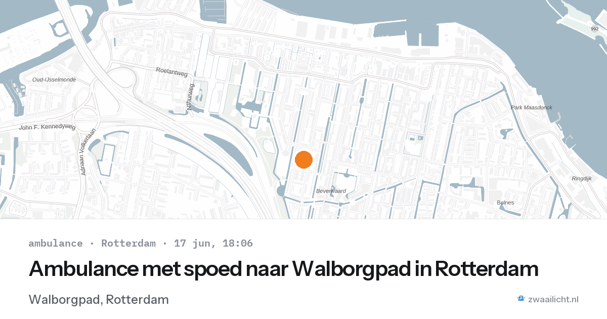 Ambulance met spoed naar Walborgpad in Rotterdam — 17 jun 2026