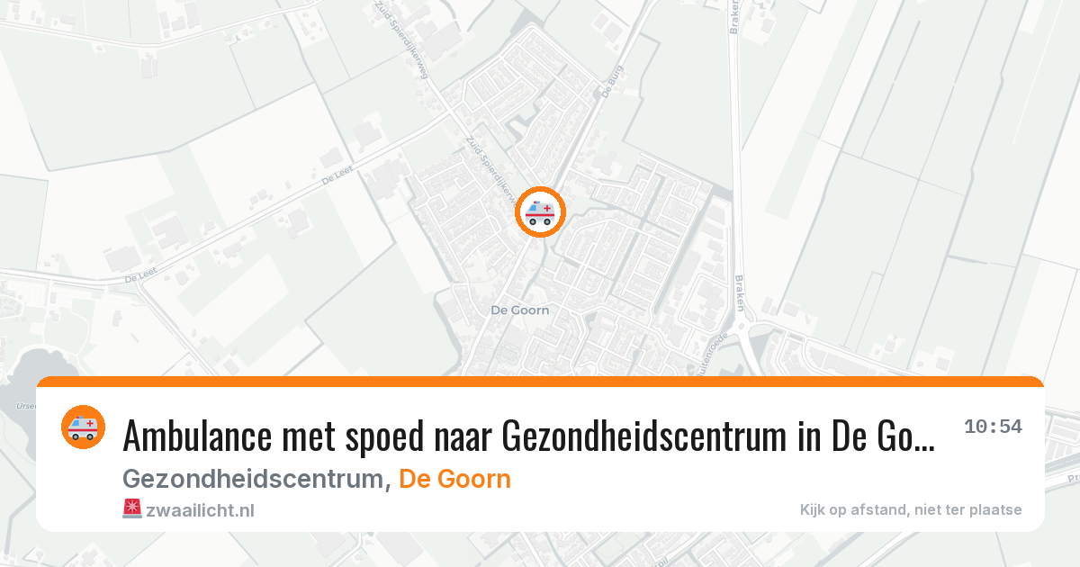 Ambulance met spoed naar Gezondheidscentrum in De Goorn — 20 jul 2026