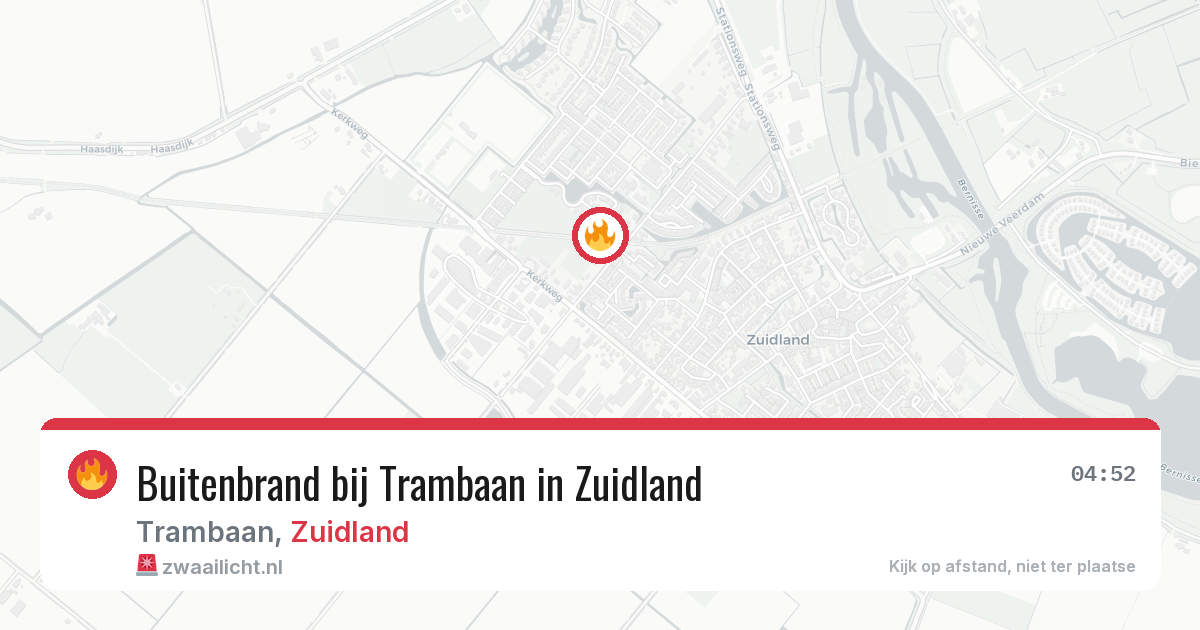 Buitenbrand bij Trambaan in Zuidland — 22 jun 2026