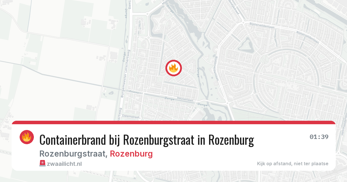 Containerbrand bij Rozenburgstraat in Rozenburg — 13 aug 2026