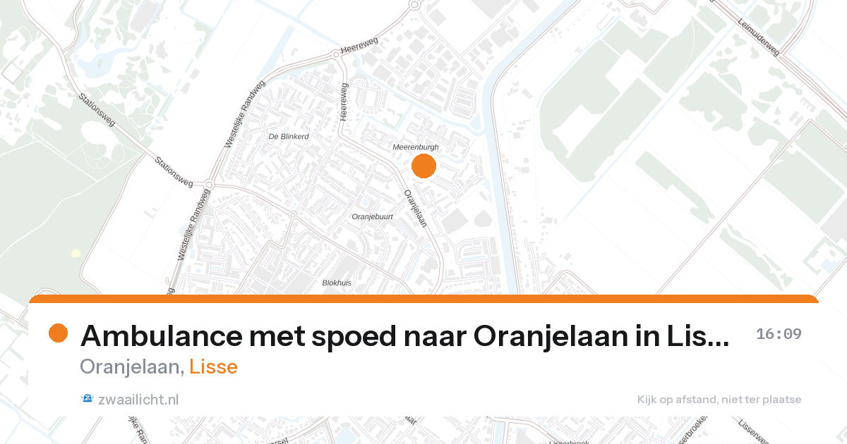 Ambulance met spoed naar Oranjelaan in Lisse — 27 aug 2026