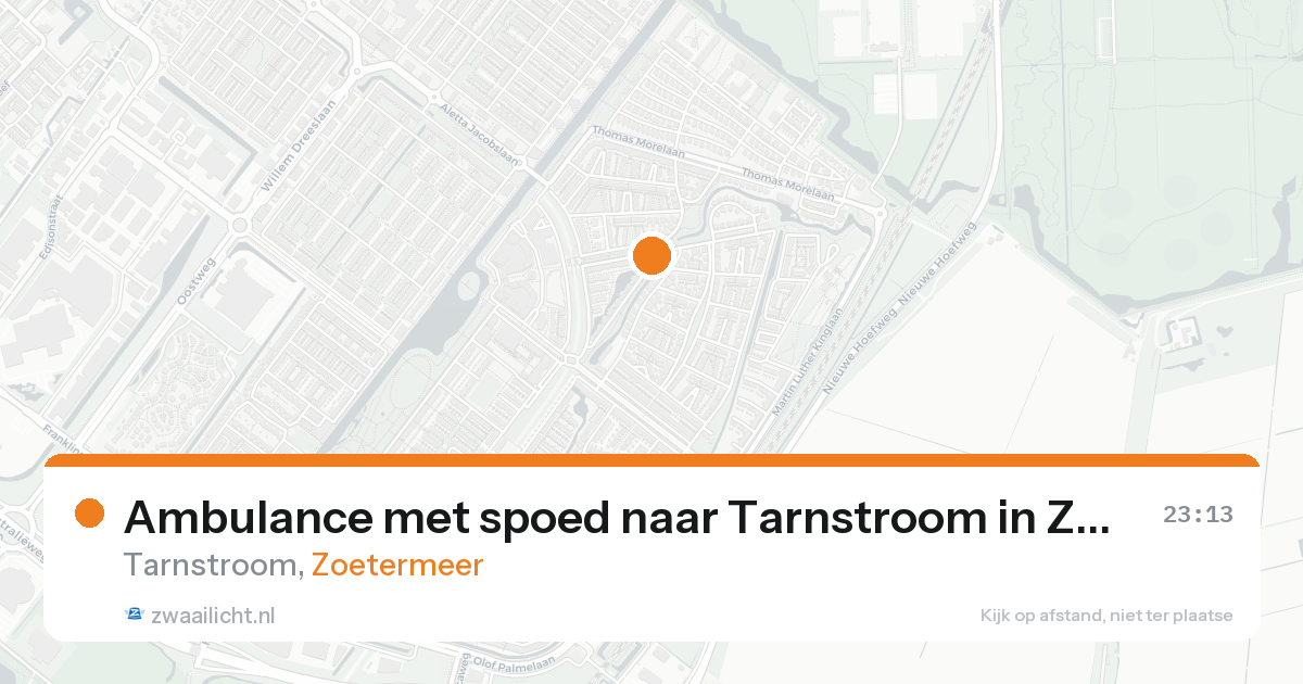 Ambulance met spoed naar Tarnstroom in Zoetermeer — 21 aug 2026