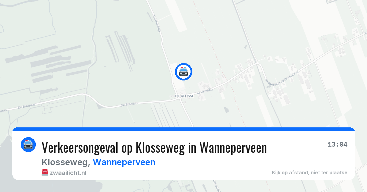 Verkeersongeval op Klosseweg in Wanneperveen — 2 jul 2026