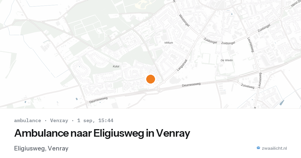 Ambulance naar Eligiusweg in Venray — 1 sep 2026