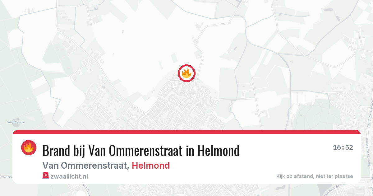 Brand bij Van Ommerenstraat in Helmond — 13 aug 2026