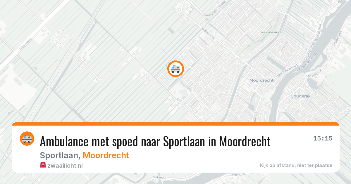 Ambulance met spoed naar Sportlaan in Moordrecht — 24 jun 2026