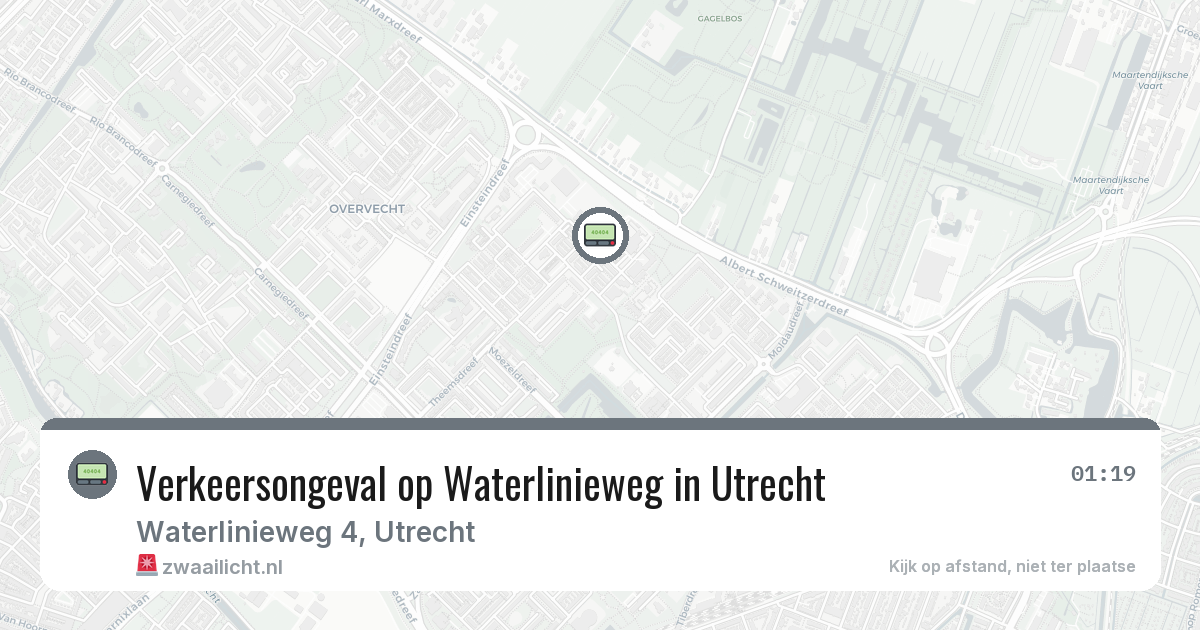 Verkeersongeval op Waterlinieweg in Utrecht — 29 jan 2026