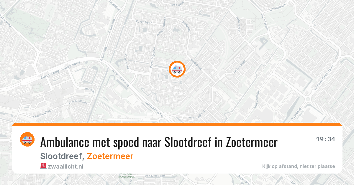 Ambulance met spoed naar Slootdreef in Zoetermeer — 26 mei 2026
