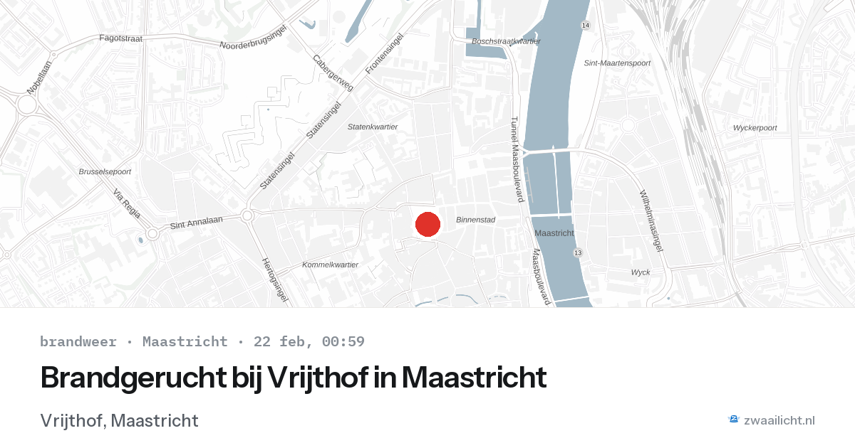 Brandgerucht bij Vrijthof in Maastricht — 21 feb 2026