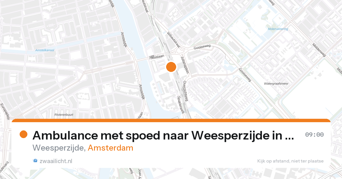 Ambulance met spoed naar Weesperzijde in Amsterdam — 28 aug 2026