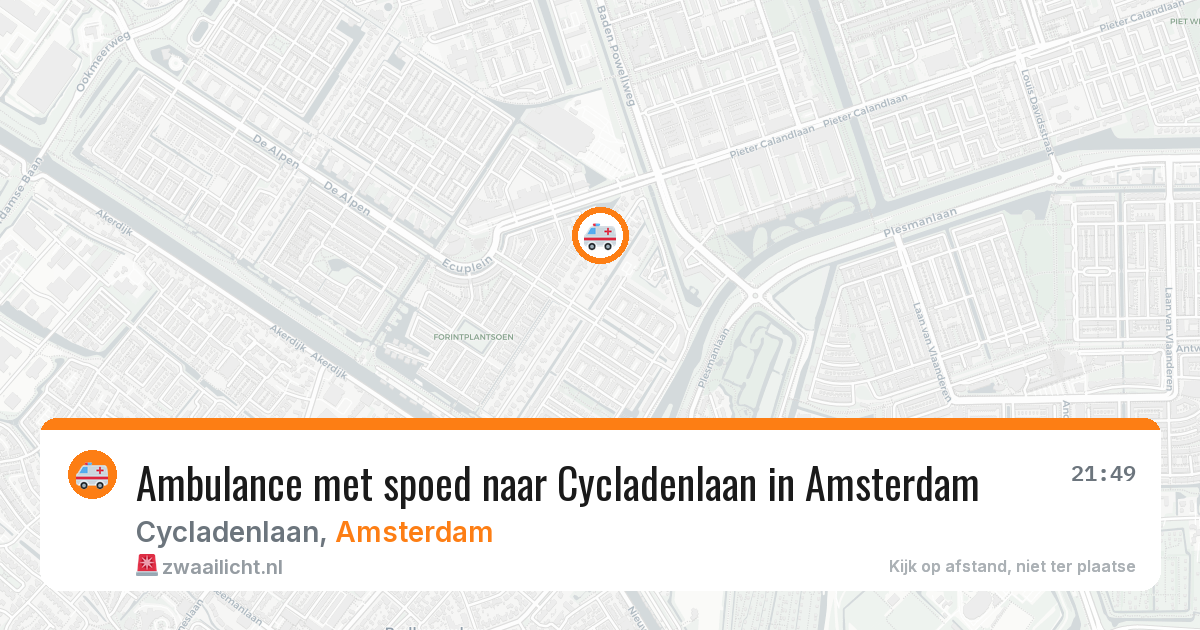 Ambulance met spoed naar Cycladenlaan in Amsterdam — 9 jun 2026