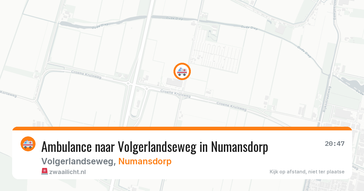 Ambulance naar Volgerlandseweg in Numansdorp — 10 aug 2026