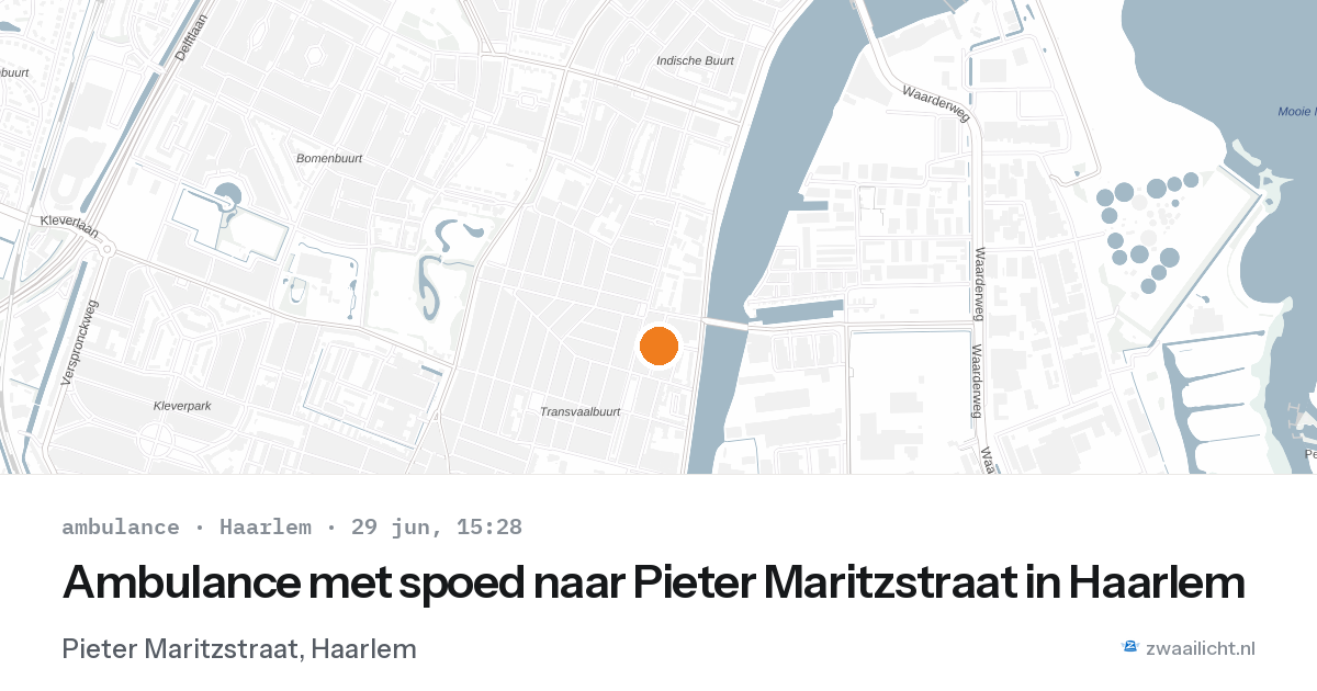 Ambulance met spoed naar Pieter Maritzstraat in Haarlem — 29 jun 2026