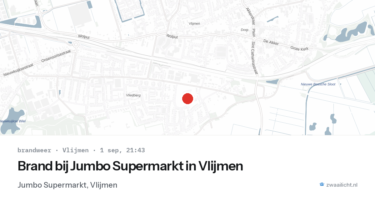 Brand bij Jumbo Supermarkt in Vlijmen — 1 sep 2026
