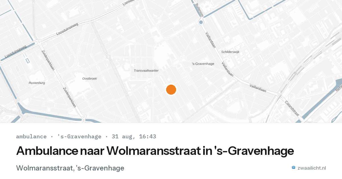 Ambulance naar Wolmaransstraat in 's-Gravenhage — 31 aug 2026