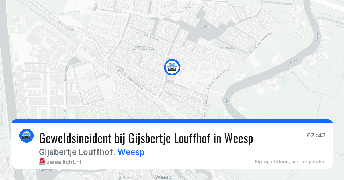 Geweldsincident bij Gijsbertje Louffhof in Weesp — 12 jul 2026