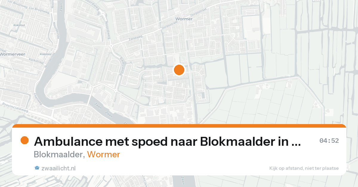 Ambulance met spoed naar Blokmaalder in Wormer — 25 aug 2026