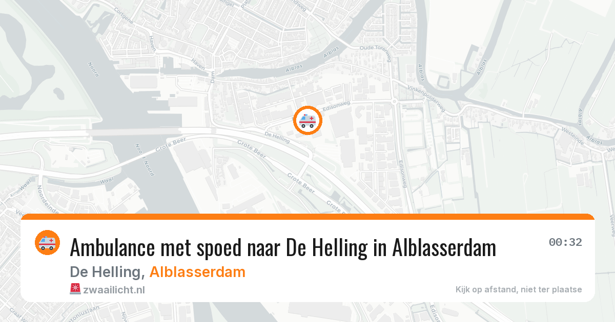 Ambulance met spoed naar De Helling in Alblasserdam — 4 aug 2026