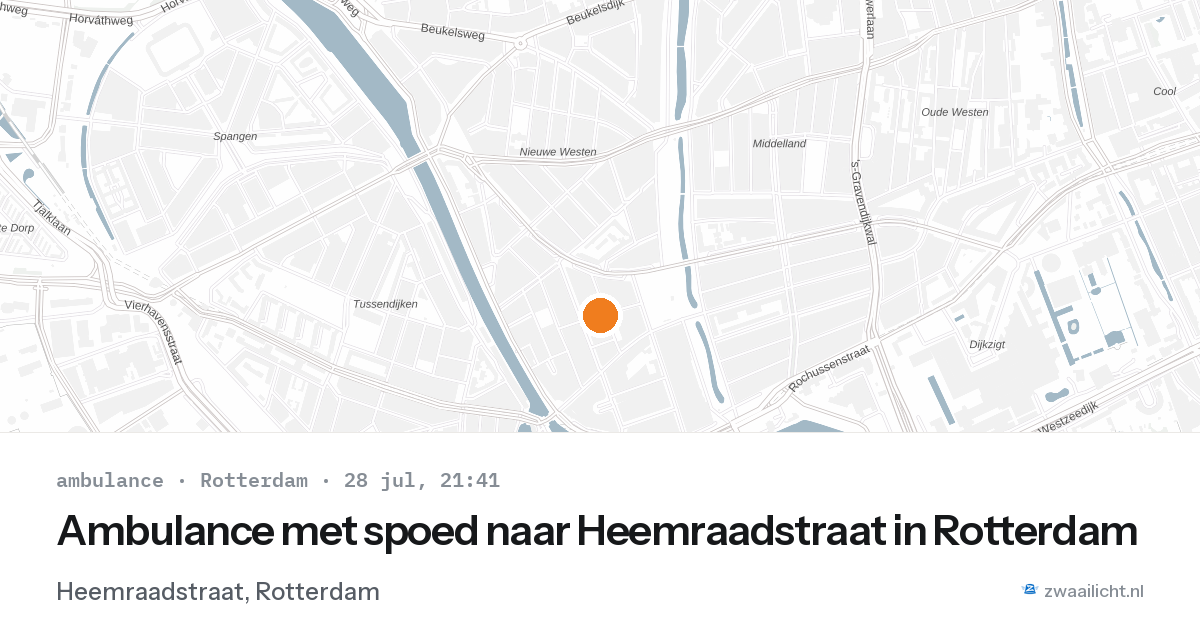 Ambulance met spoed naar Heemraadstraat in Rotterdam — 28 jul 2026