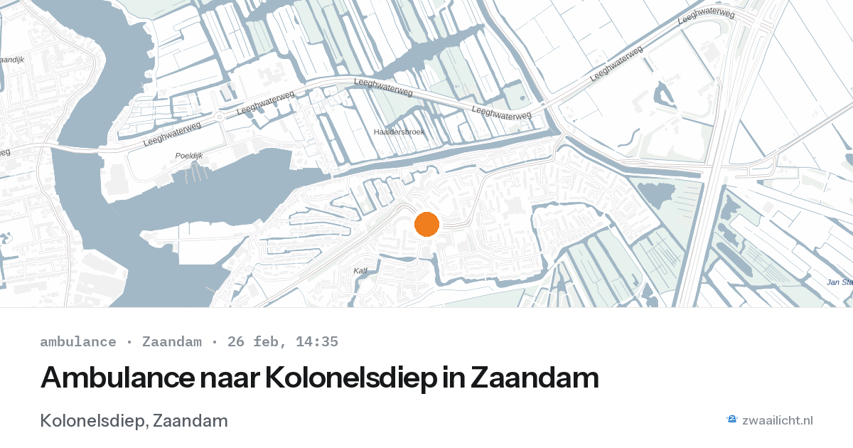 Ambulance naar Kolonelsdiep in Zaandam — 26 feb 2026