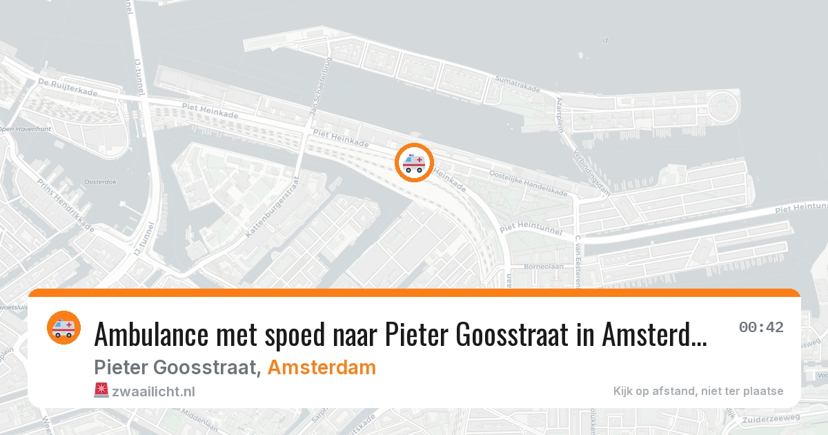 Ambulance met spoed naar Pieter Goosstraat in Amsterdam — 11 aug 2026