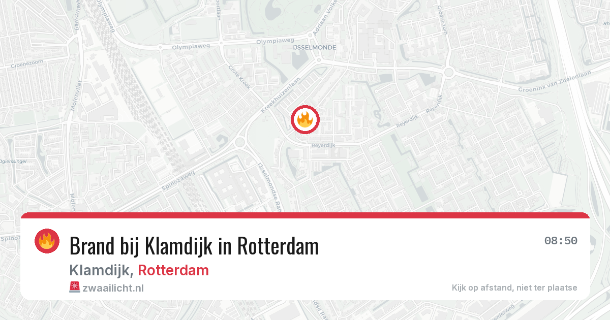 Brand bij Klamdijk in Rotterdam — 11 mrt 2026