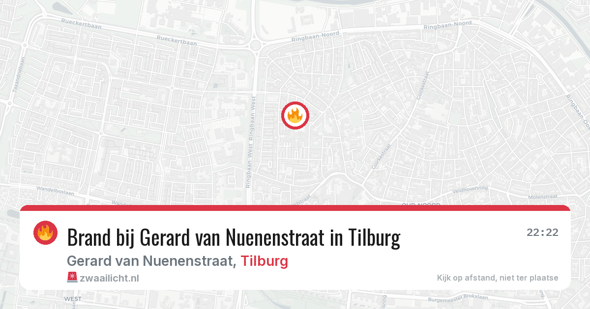 Brand bij Gerard van Nuenenstraat in Tilburg — 12 aug 2026