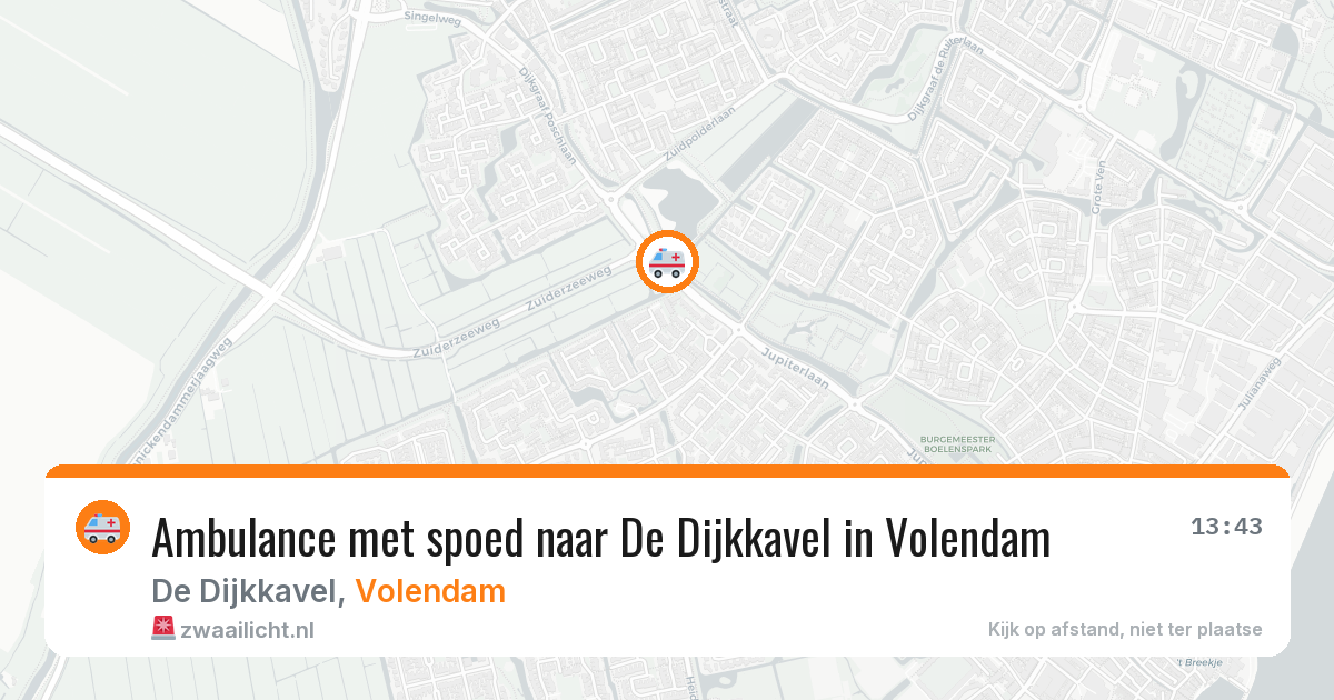 Ambulance met spoed naar De Dijkkavel in Volendam — 25 mrt 2026