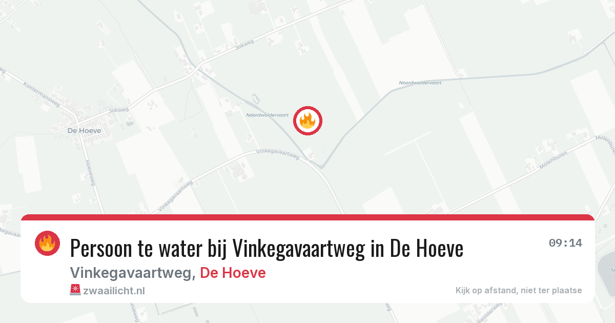 Persoon te water bij Vinkegavaartweg in De Hoeve — 23 jun 2026