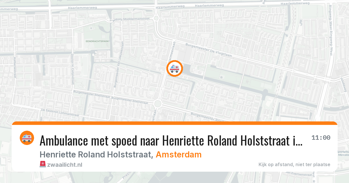 Ambulance met spoed naar Henriette Roland Holststraat in Amsterdam — 26 mei 2026