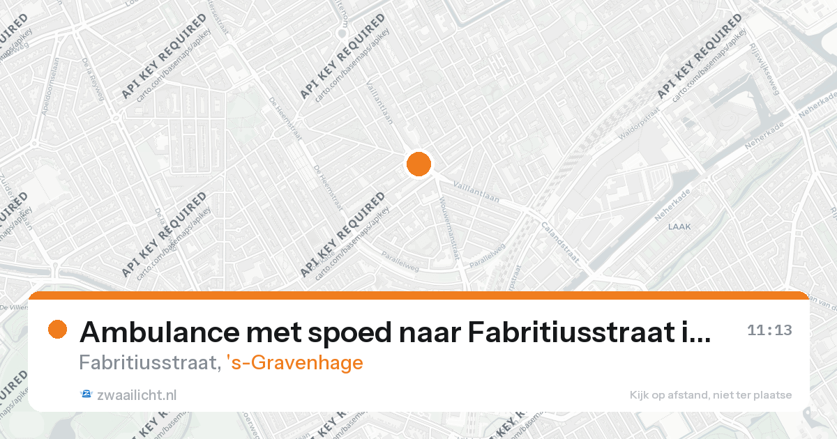 Ambulance met spoed naar Fabritiusstraat in 's-Gravenhage — 26 aug 2026