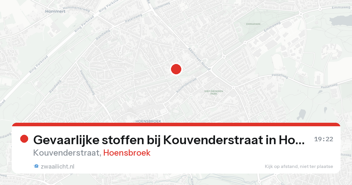 Gevaarlijke stoffen bij Kouvenderstraat in Hoensbroek — 14 aug 2026